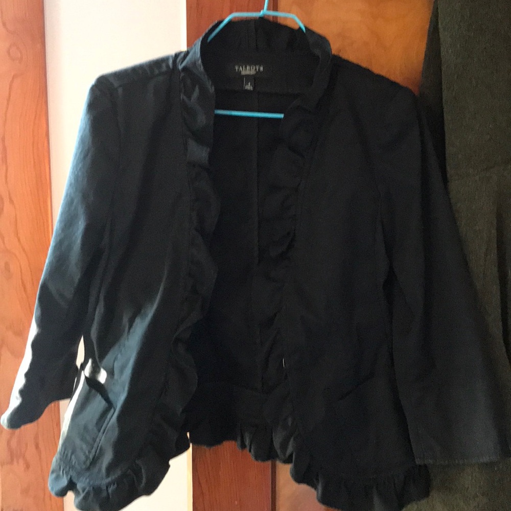 Talbots size 4 black cotton blazer